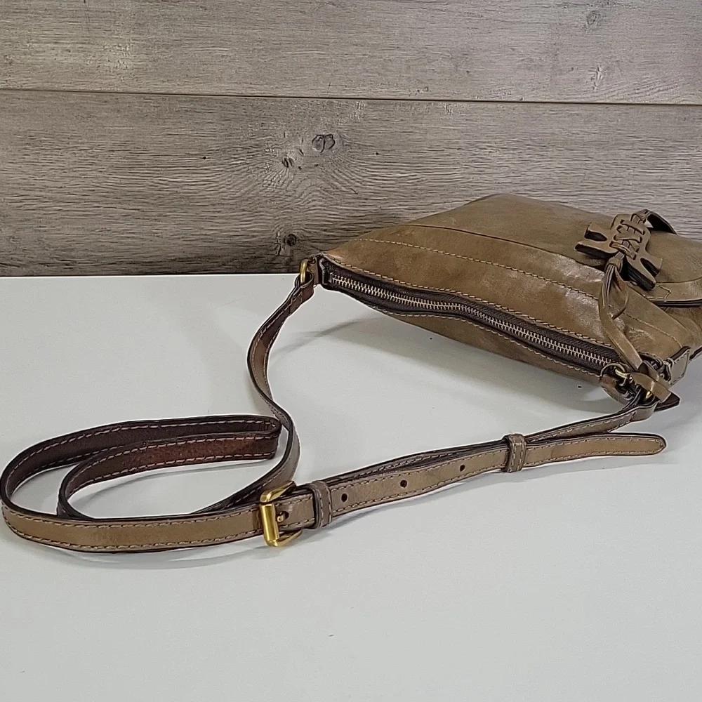 Frye Light Brown Leather Crossbody Bag